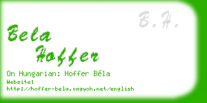 bela hoffer business card